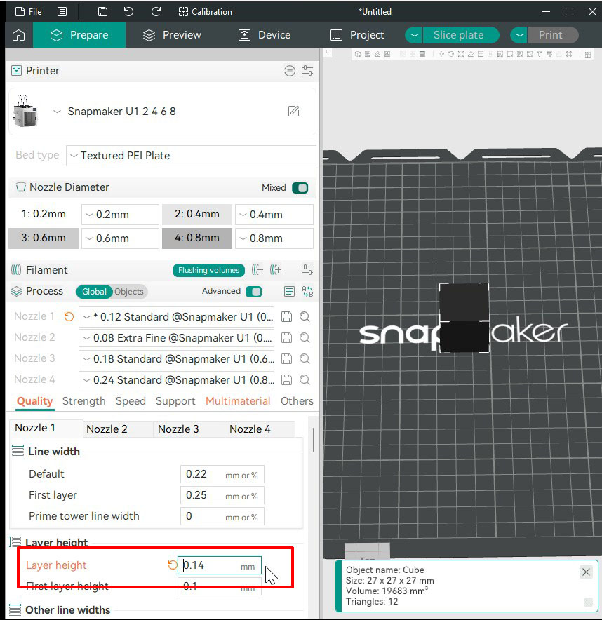 Layer height auto-adjusted to the nearest bound