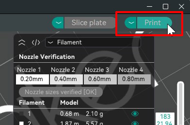 Print button released